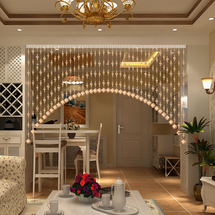 水晶珠帘卫生间门帘装 饰挂帘隔断帘玄关屏风客厅卧室吊帘子成品