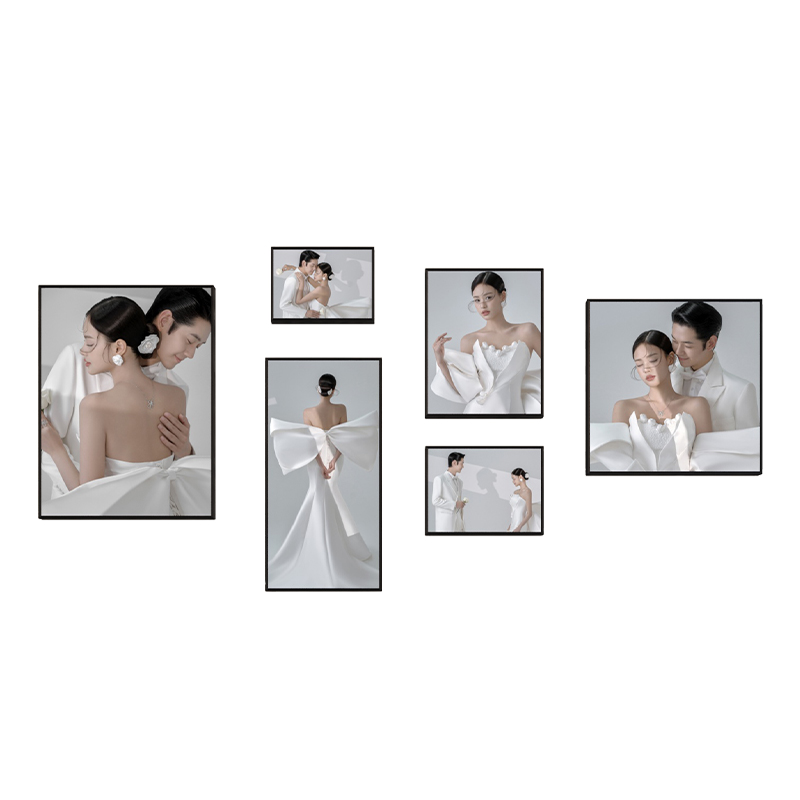 高级感照片墙相框组合定制婚纱照全家福挂墙打印加装裱洗儿童相片