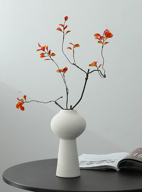 简约日式马醉木花瓶客厅插花陶瓷花器水培干花玄关餐桌装饰品摆件