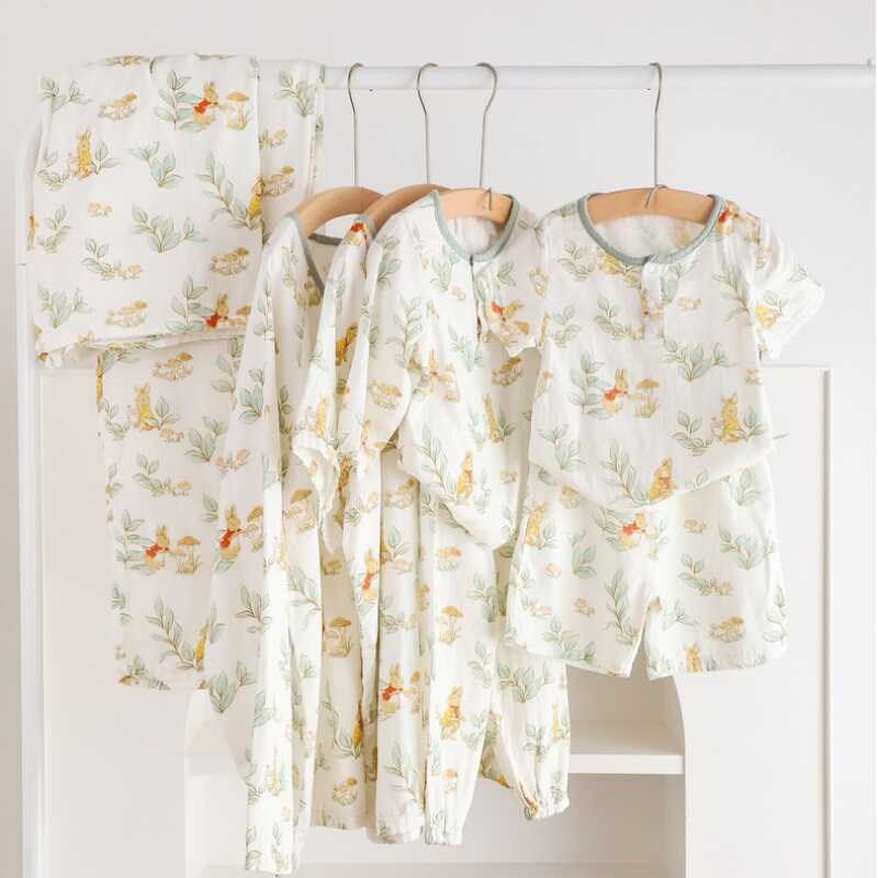 宝宝睡衣夏季薄款竹棉纱布宝宝短袖长裤空调服男女儿童家居服套装,童装/婴儿装/亲子装,家居服套装,淘宝优惠券,粉丝福利购,淘宝优惠卷
