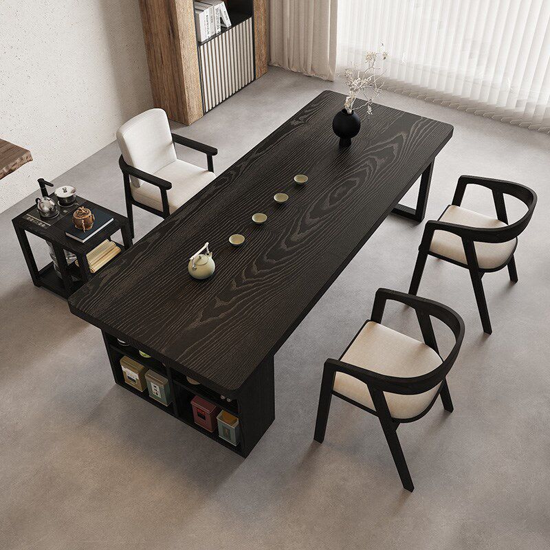 侘寂风实木大板茶桌椅组合高级家用泡茶台套装一体办公室阳台茶几,住宅家具,家用茶台/茶桌,淘宝优惠券,粉丝福利购,淘宝优惠卷