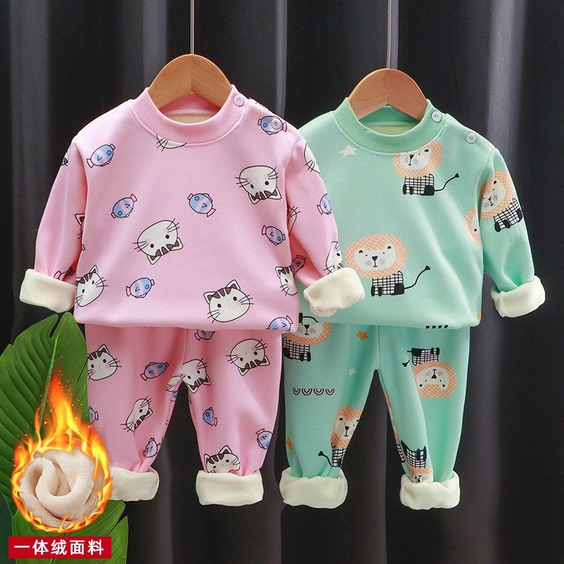 婴儿保暖内衣套装宝宝加绒加厚秋衣秋裤高腰男女儿童打底睡衣服冬,童装/婴儿装/亲子装,家居服套装,淘宝优惠券,粉丝福利购,淘宝优惠卷