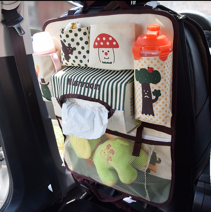 新款车用卡通多功能汽车车内椅背袋置物收纳杂物袋 婴儿推车挂袋