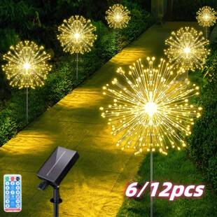 6/12pcs8Modes540/1080ledSolarPoweredDandelion太阳能