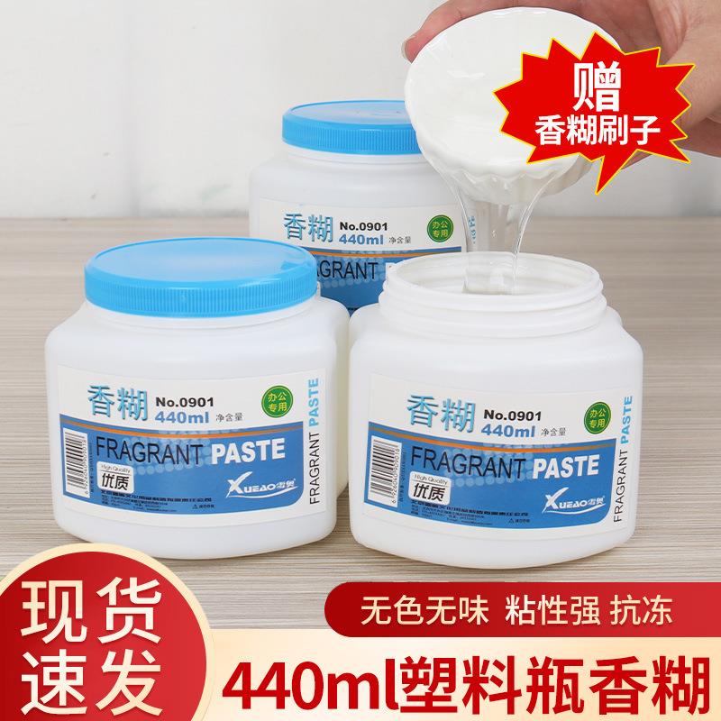 0901雪奥香糊办公室票据黏贴纸箱凭证胶水大瓶440ml送胶刷