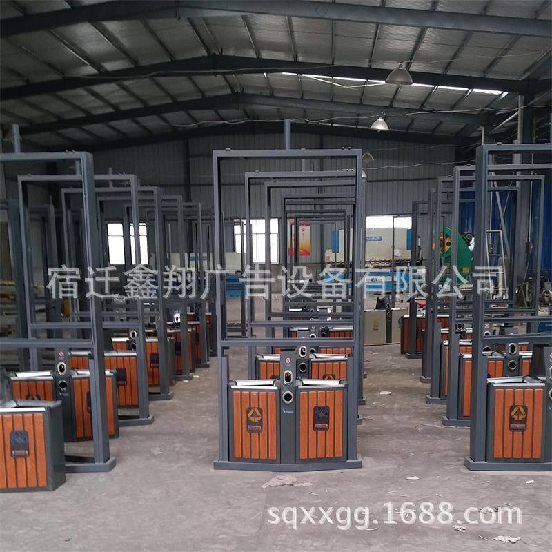新款钢木双面广告垃圾箱户外广告垃圾箱灯箱垃圾箱生产基地鑫翔