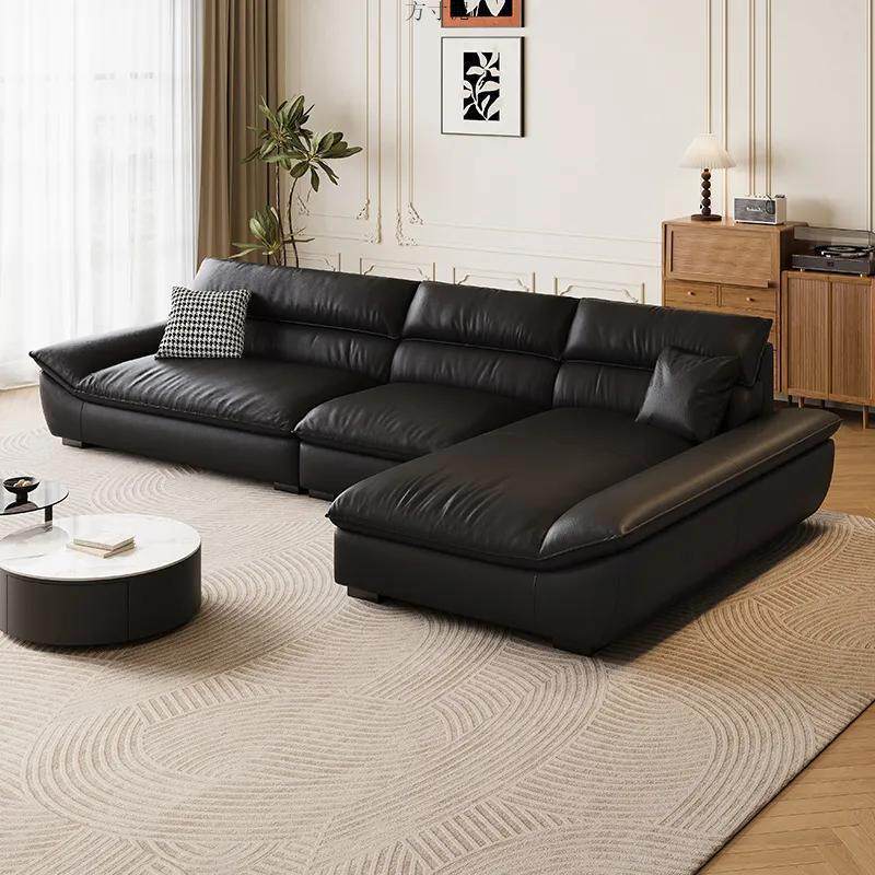 意式极简帆船沙发客厅大小户型现代简约麂皮绒贵妃位沙发超宽坐深