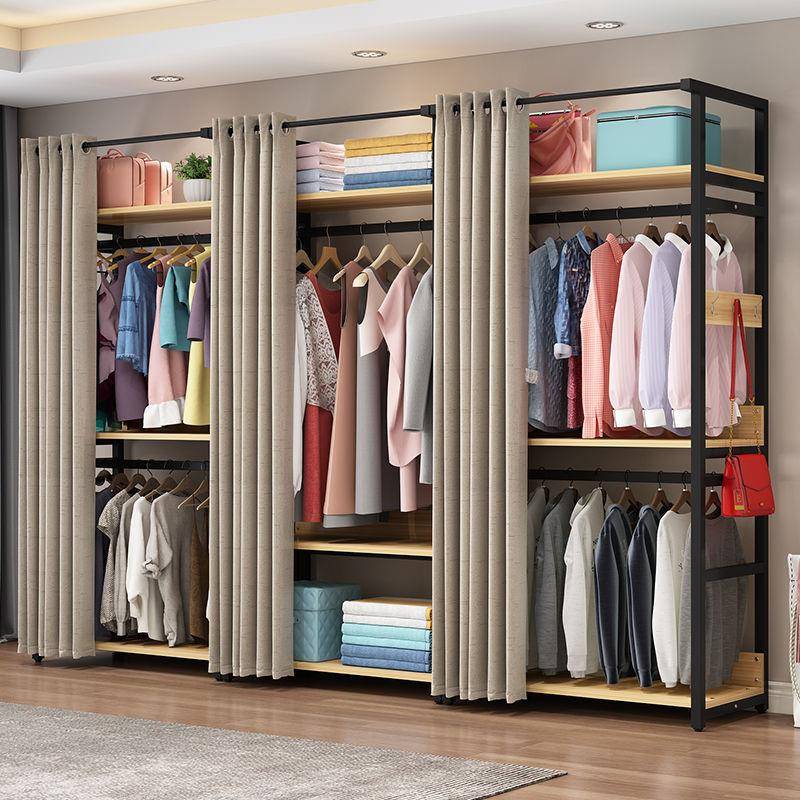 简易衣柜出租房现代简约布衣柜子钢管家用卧室收纳加粗加固挂衣橱