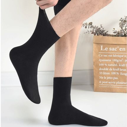 袜子男士中老年纯棉松口袜春夏季薄款防臭大码中筒全棉吸汗防滑全