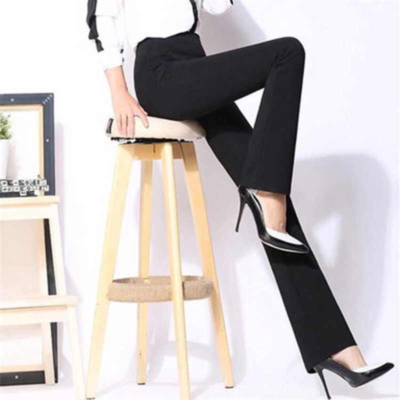 2023春夏装微喇裤长裤女裤显高OL工裤高腰弹力大码休闲西装裤女