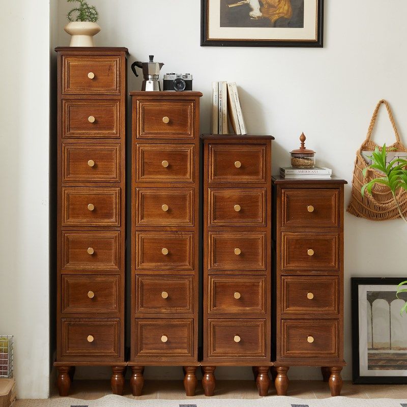 火桐胡桃实木夹缝柜床头柜卧室衣橱柜床边柜迷你超窄小型收纳柜子