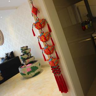 玄关背景墙新年喜庆挂饰 红色福子壁挂客厅家居店铺装饰祝福挂件