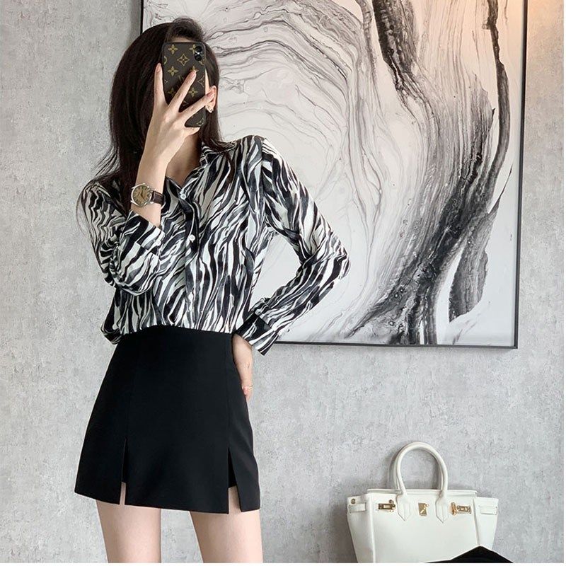 黑色开叉短裤裙女高腰修身a字放走光半身裙秋冬加厚新款西装裤裙