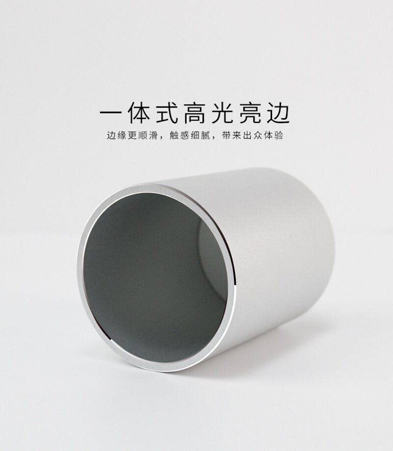 创意双口铝合金笔筒商务学生办公金属收纳盒方形笔筒礼品订制logo