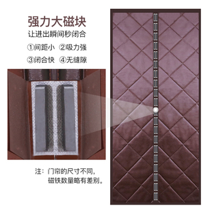 pu门帘冬季室外防水棉门帘防油加厚软皮保温家用2021新款磁吸门帘