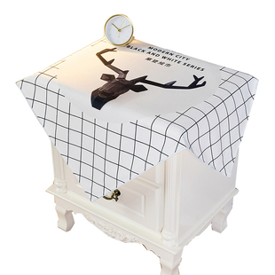 床头柜盖布防尘布罩打印机罩套咖啡机冰柜盖布洗衣机冰箱桌布方巾