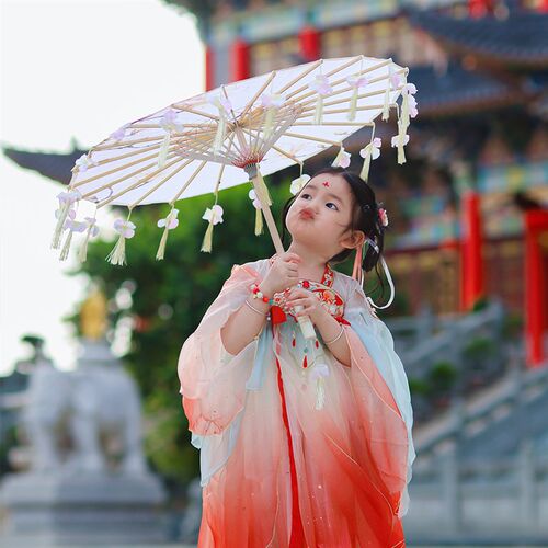 新中式花瓣流苏伞演出表演油纸伞道具伞旗袍走秀油纸伞古典伞