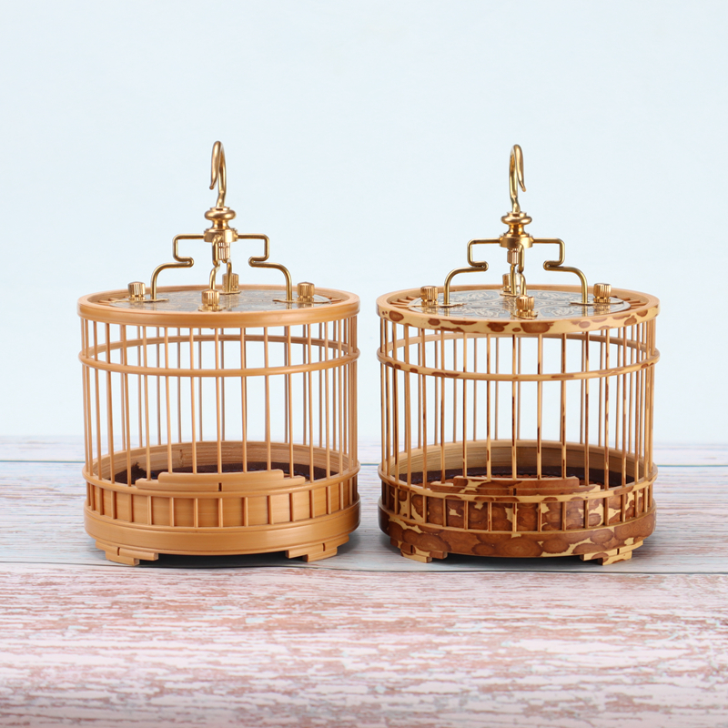 蝈蝈笼蚂蚱竹皮笼扎嘴笼手工竹编蛐蛐笼竹制竹皮抛光竹蛉鸣虫斑竹