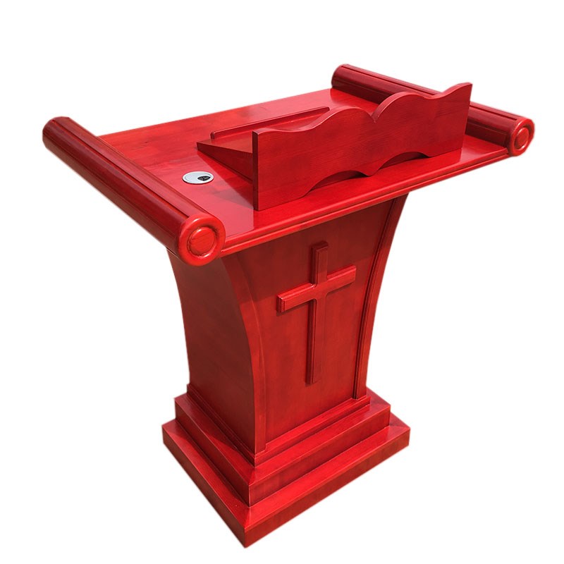 实木多颜色教堂讲台教会演讲桌圣台整体发货包邮