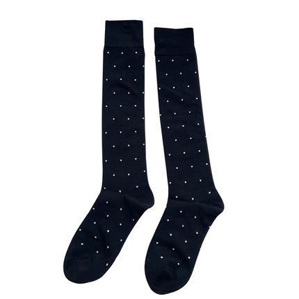 精梳棉波点小腿袜女秋冬膝下长筒袜复古百搭柔软弹力堆堆袜AZ220