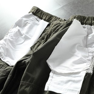 工厂尾货单夏季可收脚口五分裤男士大码休闲多口袋工装七分裤马裤