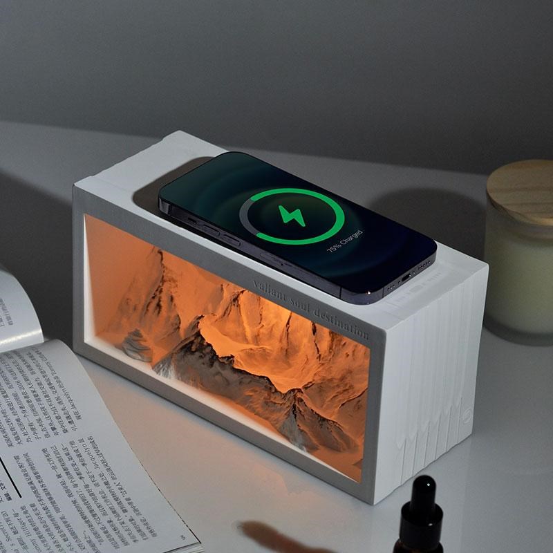 结婚礼物日照金山石膏香薰小夜灯卧室床头氛围感送女生新婚礼品