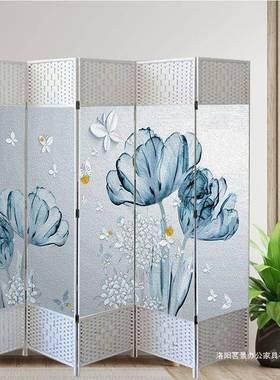 中式屏风隔断墙客厅卧室玄关挡公室书房白色屏风折叠移动客厅饭店