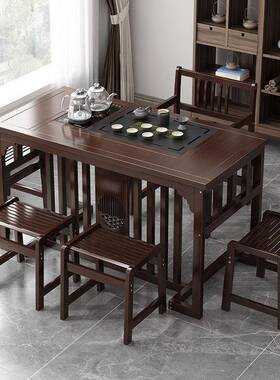 茶阳台茶桌组ZNF合新中式实木办公茶台功夫套装小一体家用户椅型