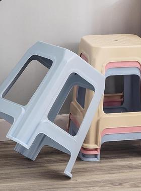 北欧客厅高板凳用加厚塑熟凳料凳子简约方子成人LCE餐桌家胶椅子