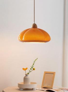 中桌古餐南瓜吊厅灯新款原木玻51396璃室日式复卧古卧室岛台餐吧