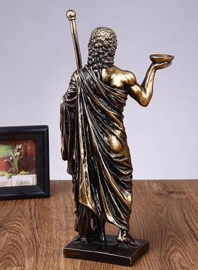希腊话宙斯雕像11051脂摆件西装方神界之王家居神树酒吧桌面饰复