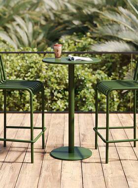 户NXF创意吧台桌椅露组合奶茶店咖啡厅天餐桌椅公外脚园庭院高桌