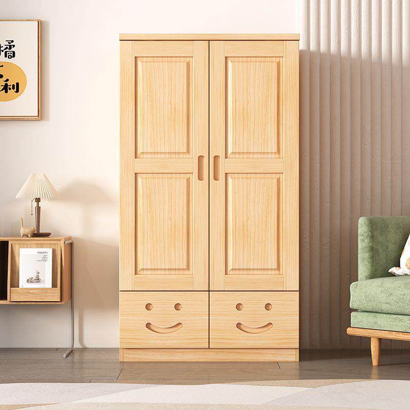 实衣柜开儿门卧室小木户型童收纳柜实储物柜原PSS木全木松木衣橱