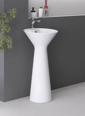 立盆庭院户外阳台池洗手多款式落地式洗手间陶瓷柱一体82127盆现