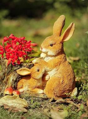 现货直供意艺仿LG170256真创兔盆子树脂花阳台庭院户外花园摆件园