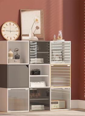 THMW7亚克力书日架式书落地自由组合格子柜防尘书架层展示柜柜多