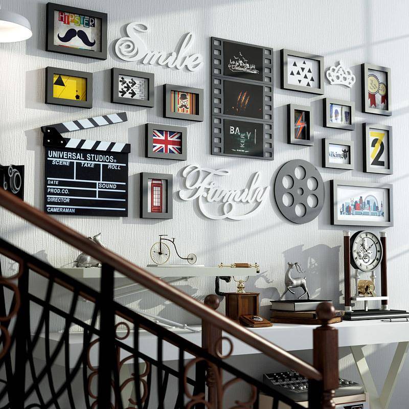 邮曼2827特亚欧式包木相框墙创意尼实照片墙