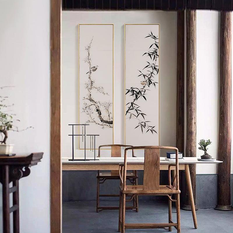 中AXL-354国风中装式挂画画梅兰竹菊四联装饰壁客厅画茶室办公室