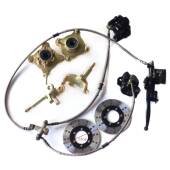 卡丁车四轮车电三轮车沙滩改装 配件双碟刹车总成角羊33494动法兰