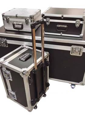 黑色防火运合板航空箱手提式铝金工UDX具箱收耐震输仪器纳箱