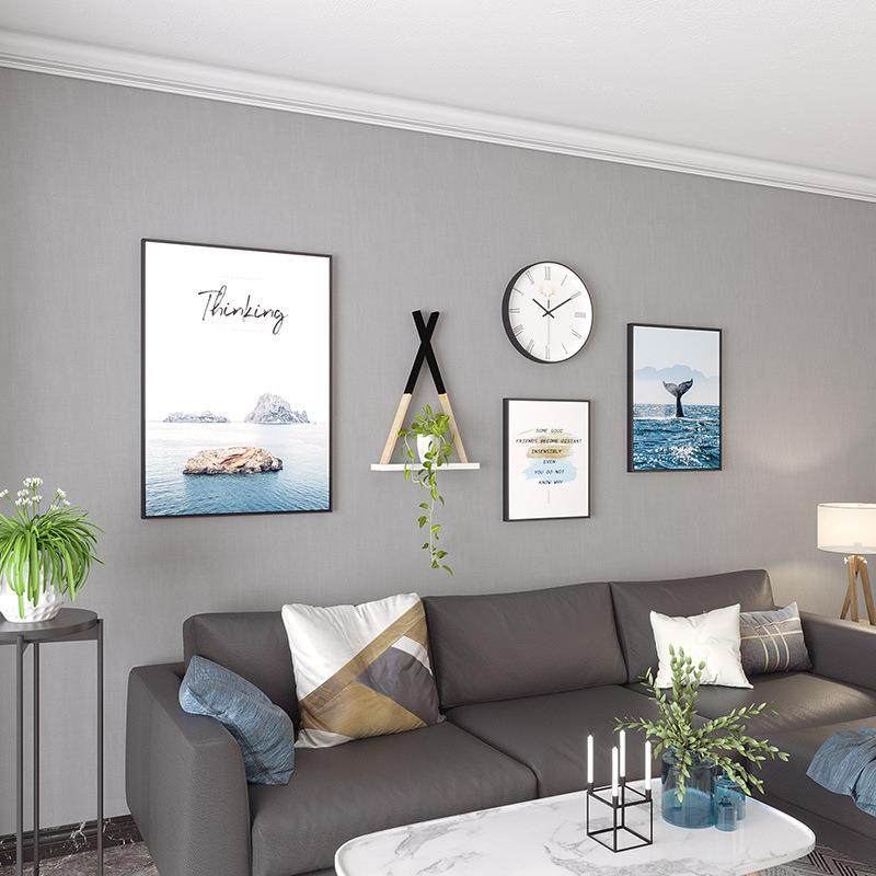 3HB-BZ北海边钟3框油画布装饰沙画表组欧合餐厅发背景置物架