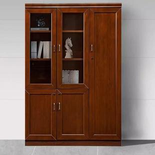 油柜漆书柜质中木文件柜贴实木皮落地档案YC 储物资料柜 0008柜式