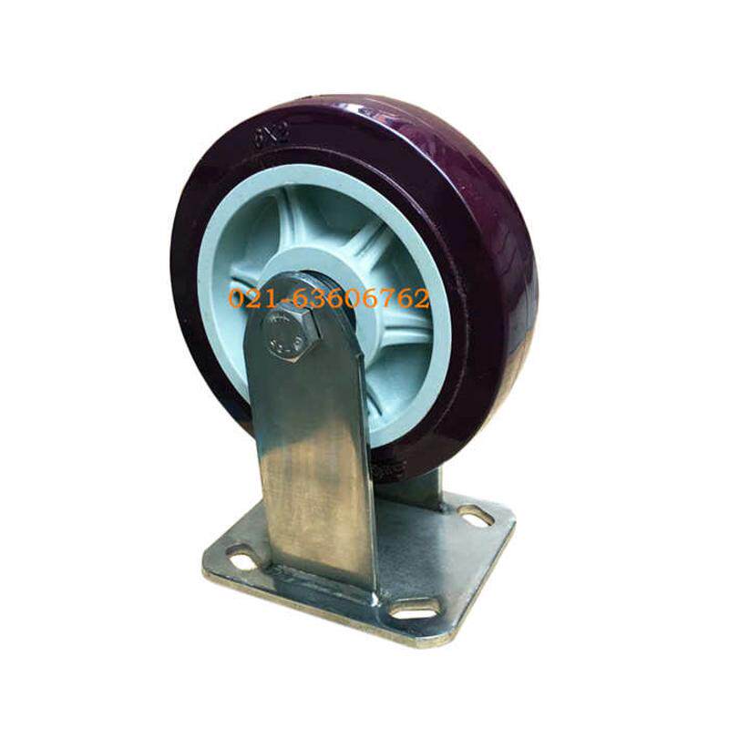 6x2超重型304不锈钢聚氨脂静音工业万向轮脚定向手推车平板轮轮子