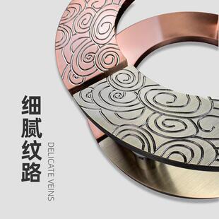 圆形大门拉手新中式精定制祥云门把手雕刻木门半圆仿古铜字玻璃门