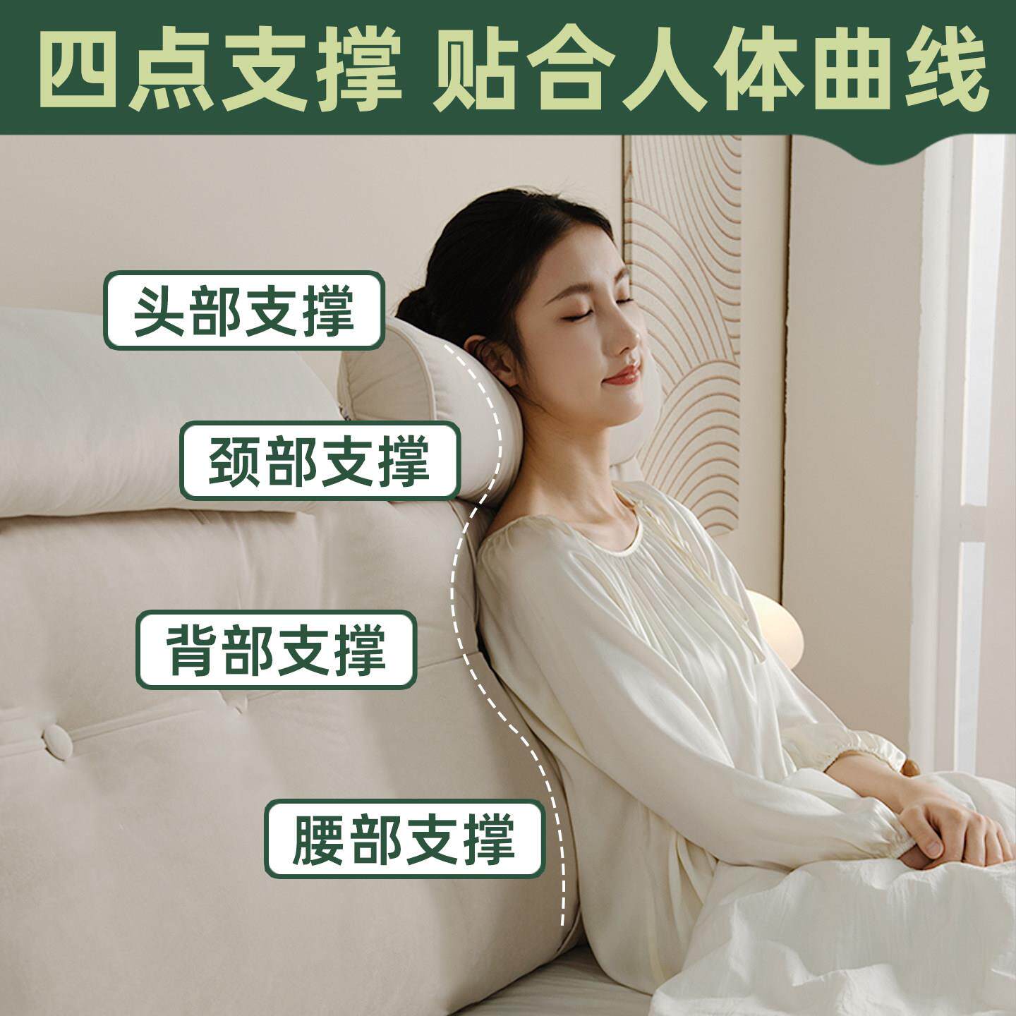 床无头软榻包靠背垫榻米改造半躺防FMKD撞软垫可拆洗三角床上包大