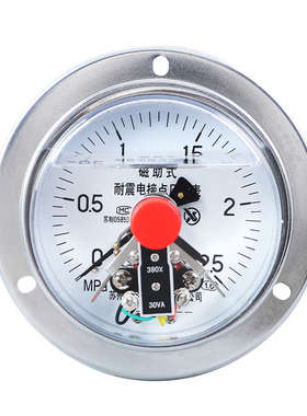 YNXC100ZT2.5MPa轴向带边法兰盘压力表助接点电固定磁式耐震