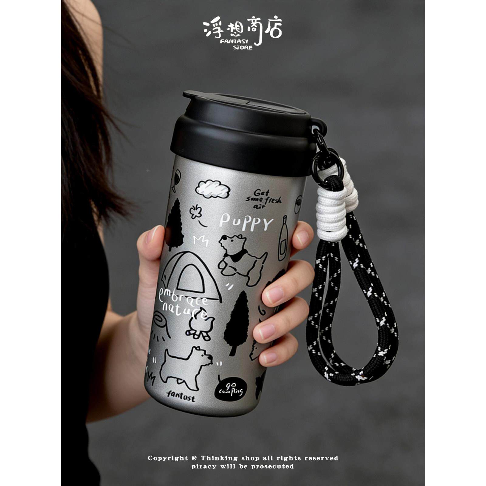想陶瓷SY-咖啡内浮胆保温杯大量吸管杯女生水杯高颜值可容携杯子