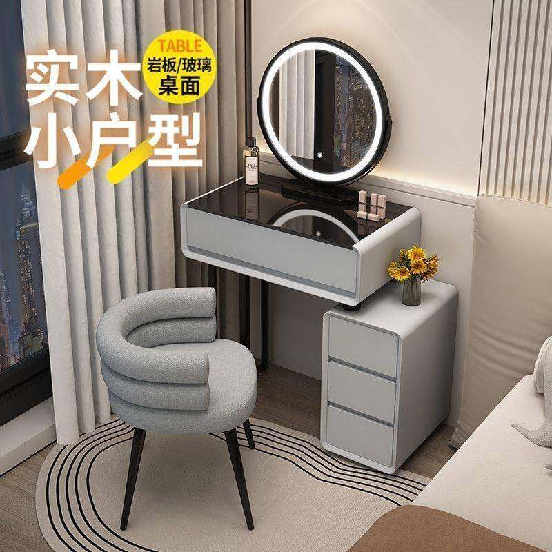 实木小户型梳妆台卧室现代简约轻奢高级岩板书桌化妆台一体化妆桌,3C数码配件,其它配件,淘宝优惠券,粉丝福利购,淘宝优惠卷