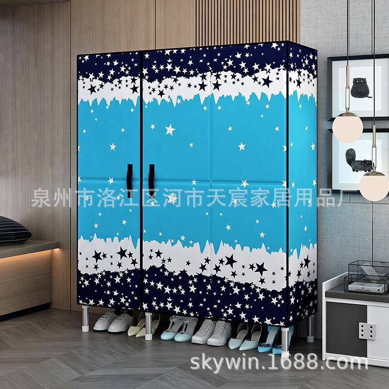 开门式加71407厚T8板布衣柜钢管加粗加K固出K租房卧室家用简易柜T