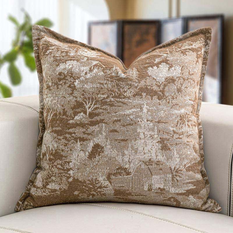 现新中式沙抱样板枕间软装BZ827-45靠枕驼靠棕色提花靠垫可拆洗民,居家布艺,抱枕被,淘宝优惠券,粉丝福利购,淘宝优惠卷